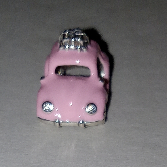 S925 Sterling Silver pink car charm - Picture 1 of 3